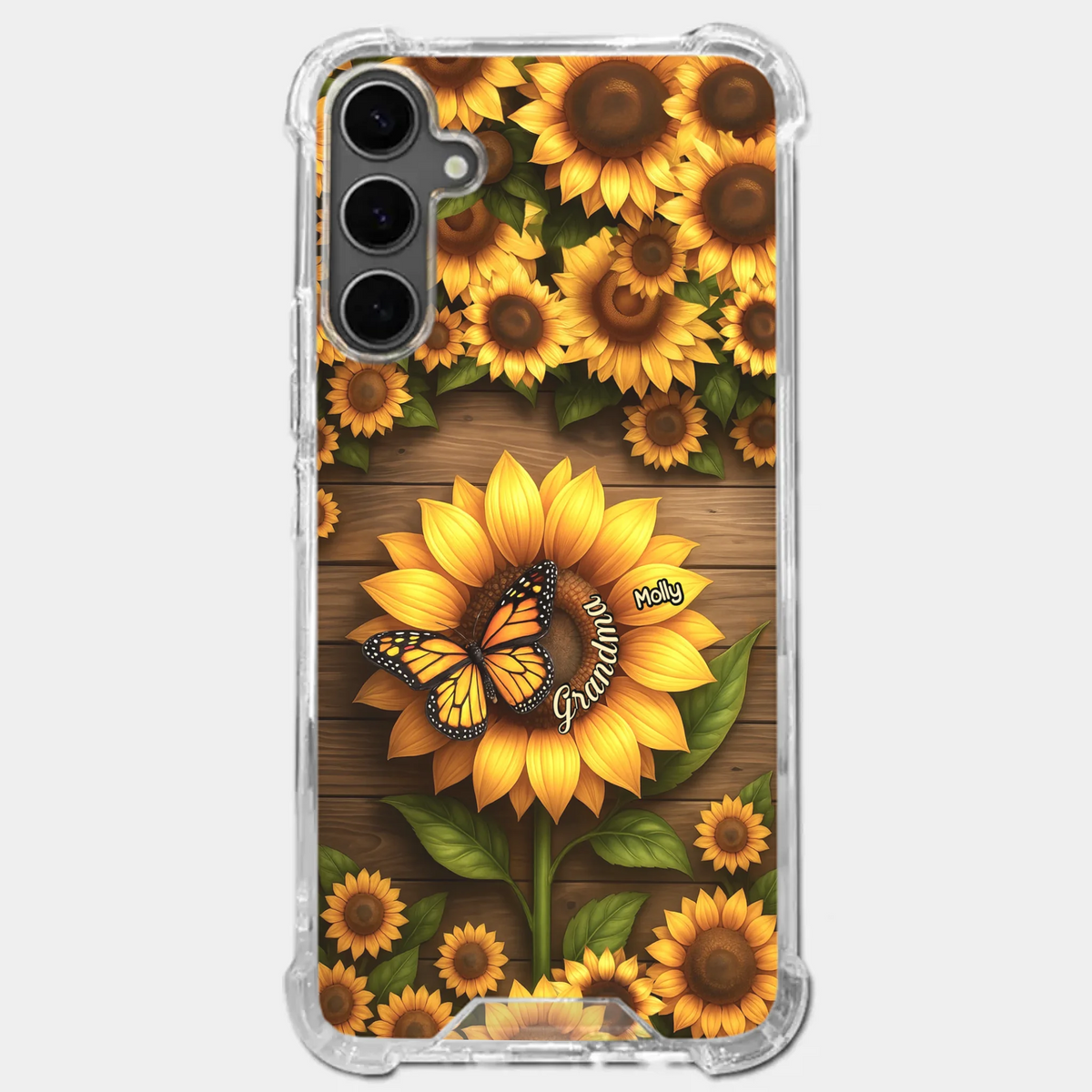 Planted With Love, Blossomed With Grandkids - Family Personalized Custom Clear Phone Case - Mother's Day, Gift For Mom, Grandma