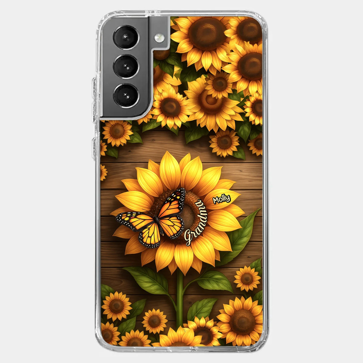 Planted With Love, Blossomed With Grandkids - Family Personalized Custom Clear Phone Case - Mother's Day, Gift For Mom, Grandma