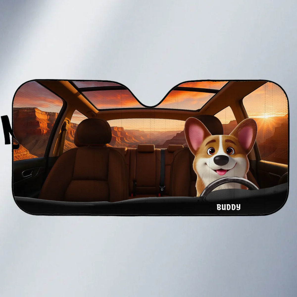 Paws On The Wheel, Tails On The Move - Dog & Cat Personalized Custom Auto Windshield Sunshade, Car Window Protector - Gift For Pet Owners, Pet Lovers