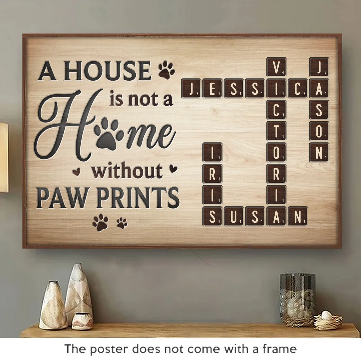 Where Paws Roam, Love Is Always Home - Memorial Personalized Custom Horizontal Poster - Sympathy Gift For Pet Owners, Pet Lovers