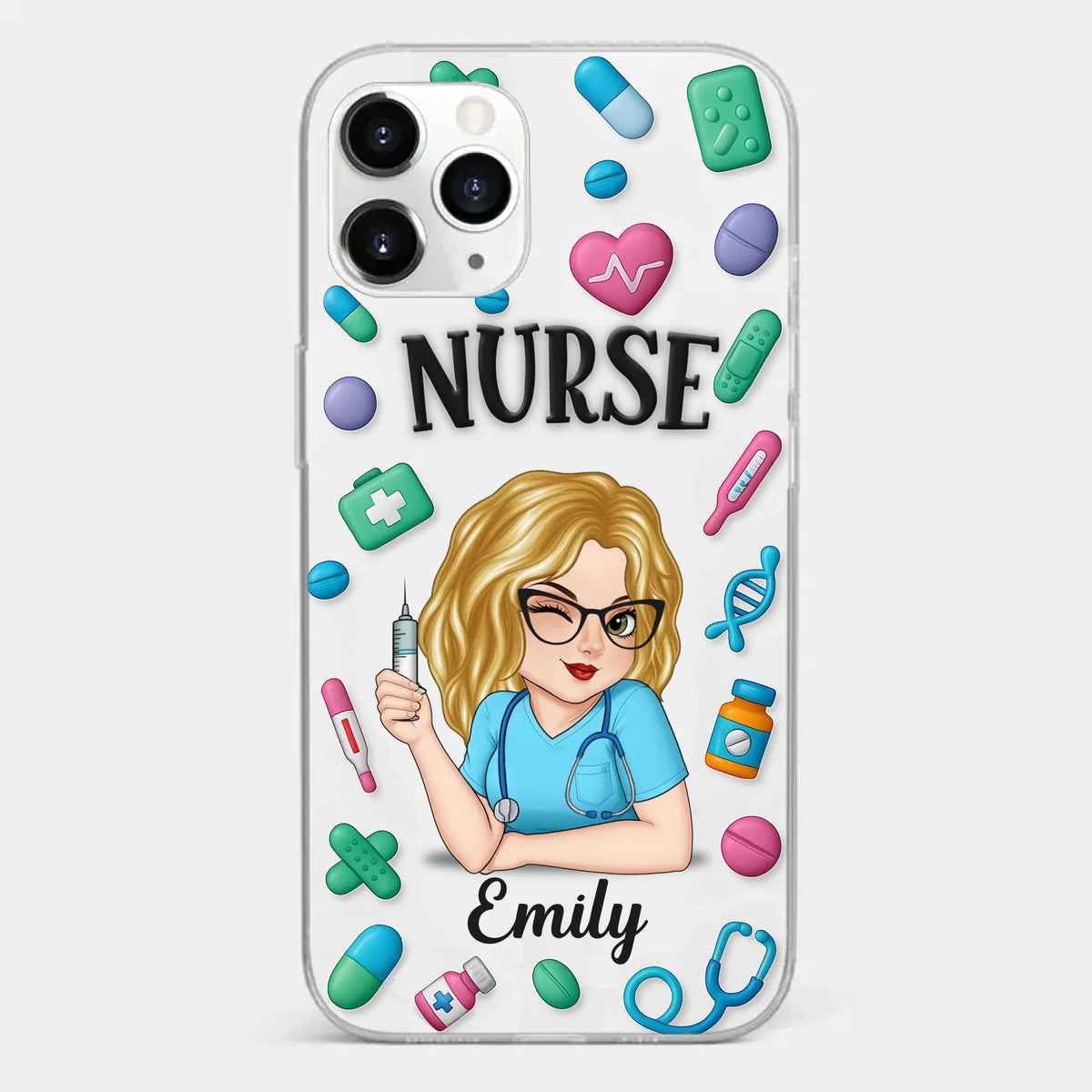 Nurse Life, Best Life - Nurse Personalized Custom 3D Inflated Effect Printed Clear Phone Case - Appreciation, Thank You Gift, Nurse Life, Doctor Life