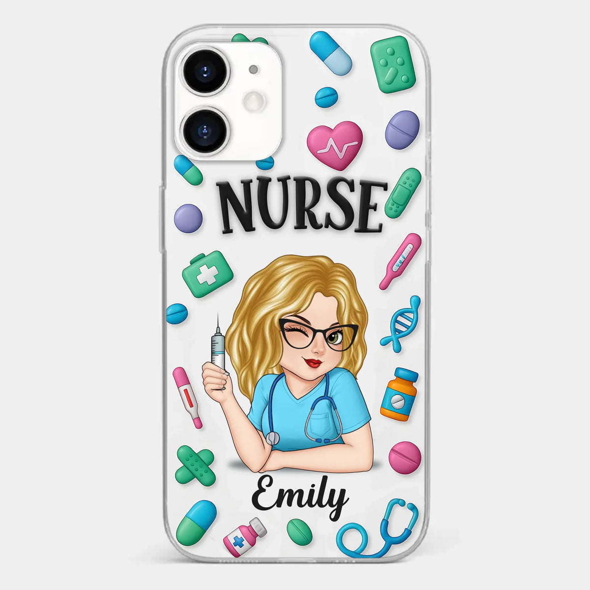 Nurse Life, Best Life - Nurse Personalized Custom 3D Inflated Effect Printed Clear Phone Case - Appreciation, Thank You Gift, Nurse Life, Doctor Life