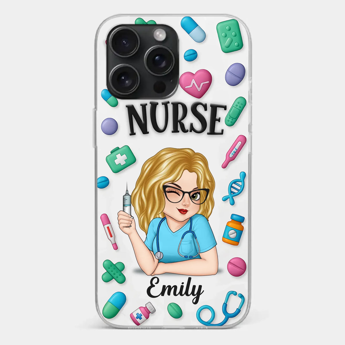 Nurse Life, Best Life - Nurse Personalized Custom 3D Inflated Effect Printed Clear Phone Case - Appreciation, Thank You Gift, Nurse Life, Doctor Life
