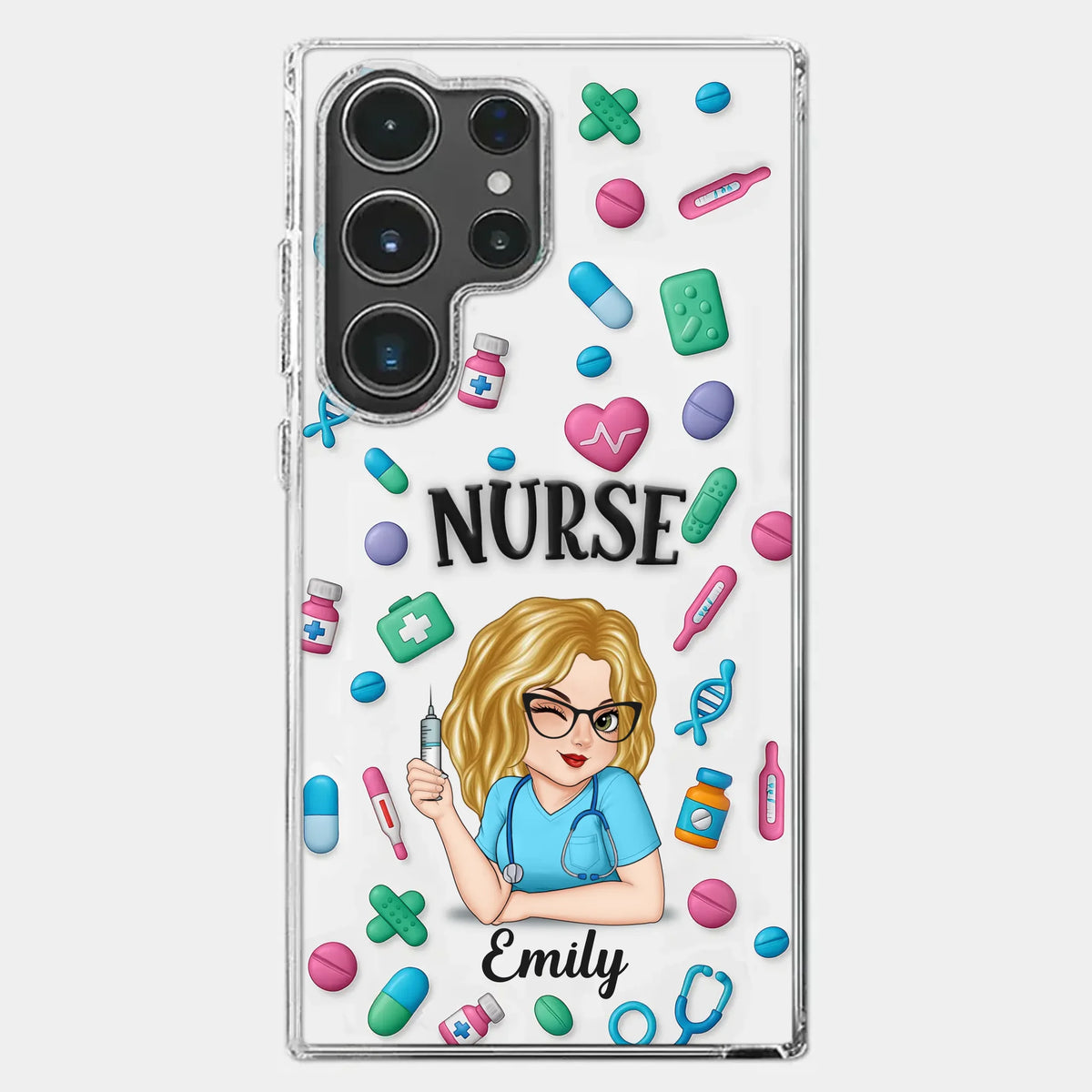 Nurse Life, Best Life - Nurse Personalized Custom 3D Inflated Effect Printed Clear Phone Case - Appreciation, Thank You Gift, Nurse Life, Doctor Life