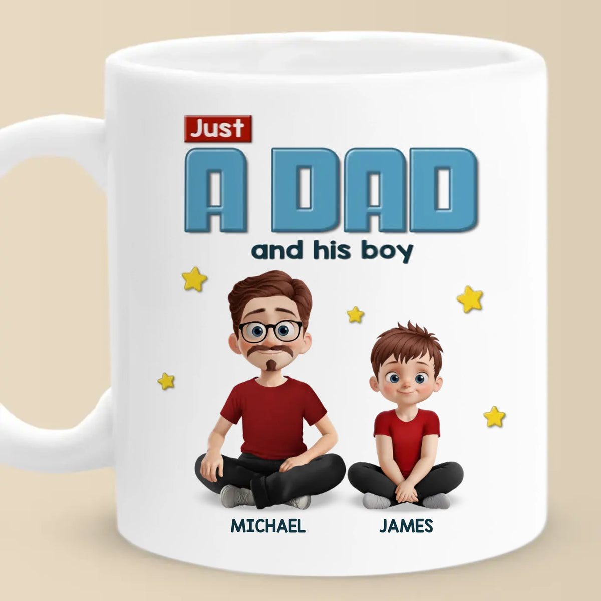 Bonded by Love, Not Just Blood - Family Personalized Custom Mug - Father's Day, Gift For Dad