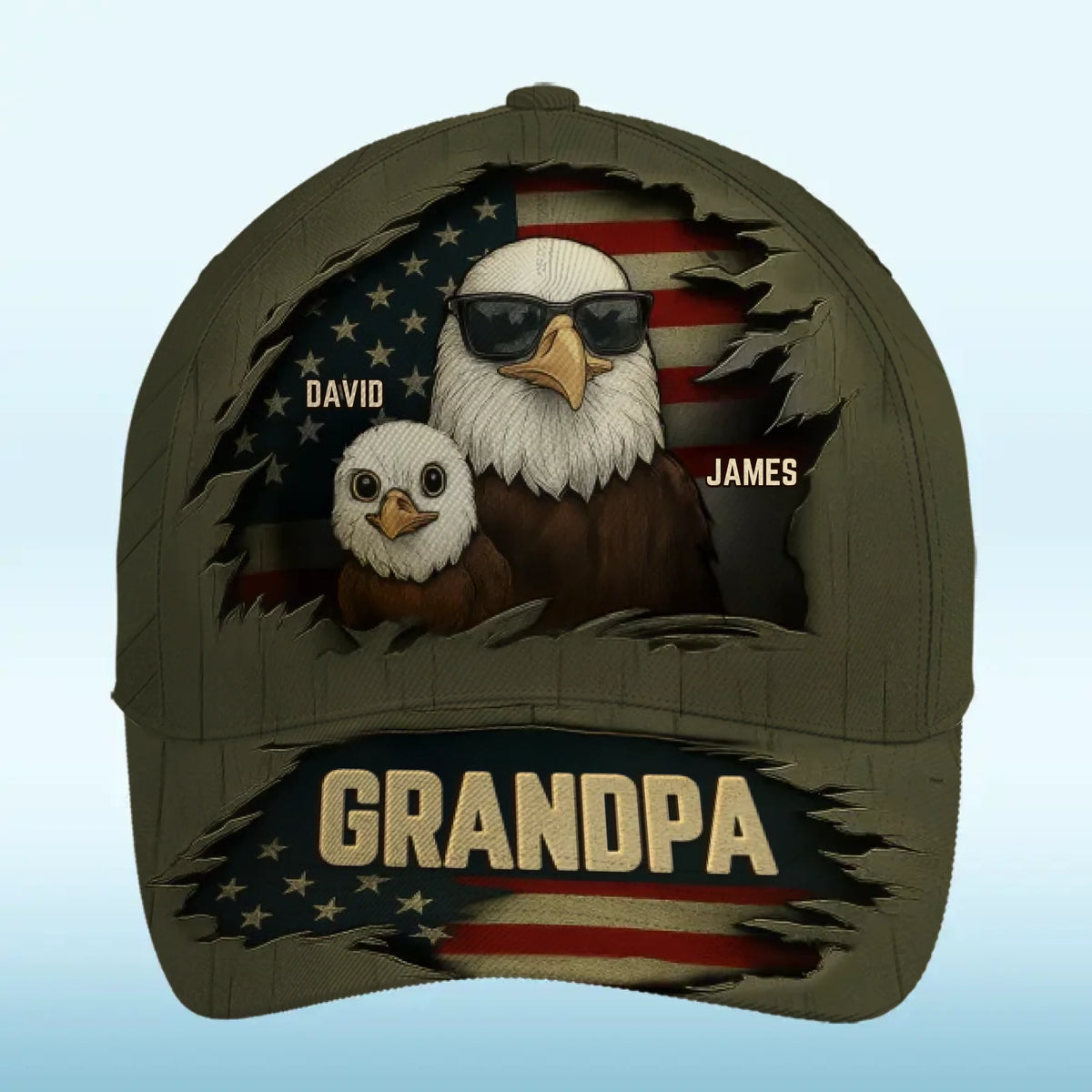 Where Family Gathers, Love Grows - Family Personalized Custom Hat, All Over Print Classic Cap - Father's Day, Gift For Dad, Grandpa