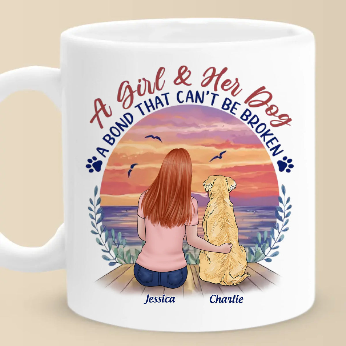 Pawprints On My Heart - Dog Personalized Custom Mug - Mother's Day, Gift For Pet Owners, Pet Lovers