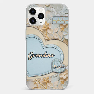 Tied Together By Love - Family Personalized Custom 3D Inflated Effect Printed Clear Phone Case - Mother's Day, Gift For Mom, Grandma