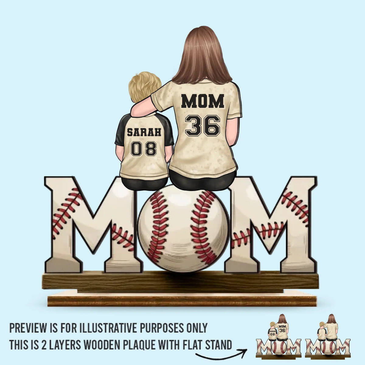 Teammates For Life - Family Personalized Custom Shaped 2-Layered Wooden Plaque With Flat Stand - Mother's Day, House Warming Gift For Mom, Sport Lovers, Sport Players