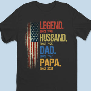 From Legend To Papa - Family Personalized Custom Unisex T-shirt, Premium T-shirt, Hoodie - Father's Day, Gift For Dad, Grandpa