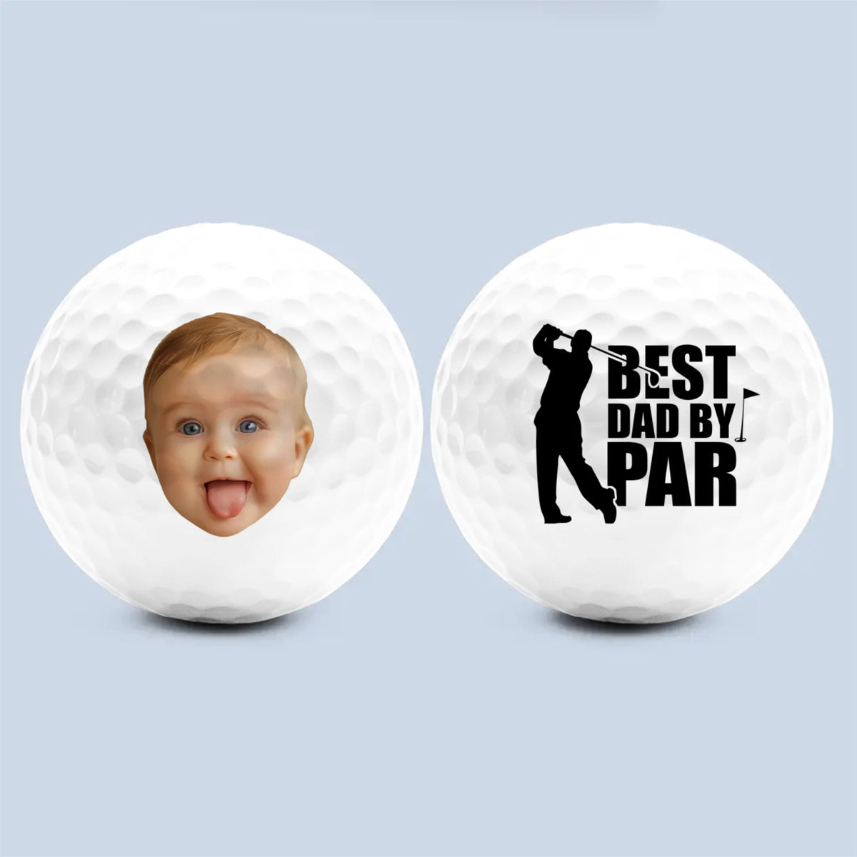 Custom Photo Swinging Into Fatherhood - Family Personalized Custom Golf Ball - Father's Day,  Gift For Sport Lovers, Sport Players, Dad, Grandpa