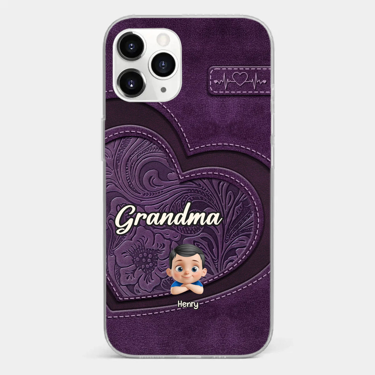 Always In Your Hug, Grandma - Family Personalized Custom Clear Phone Case - Mother's Day, Gift For Mom, Grandma