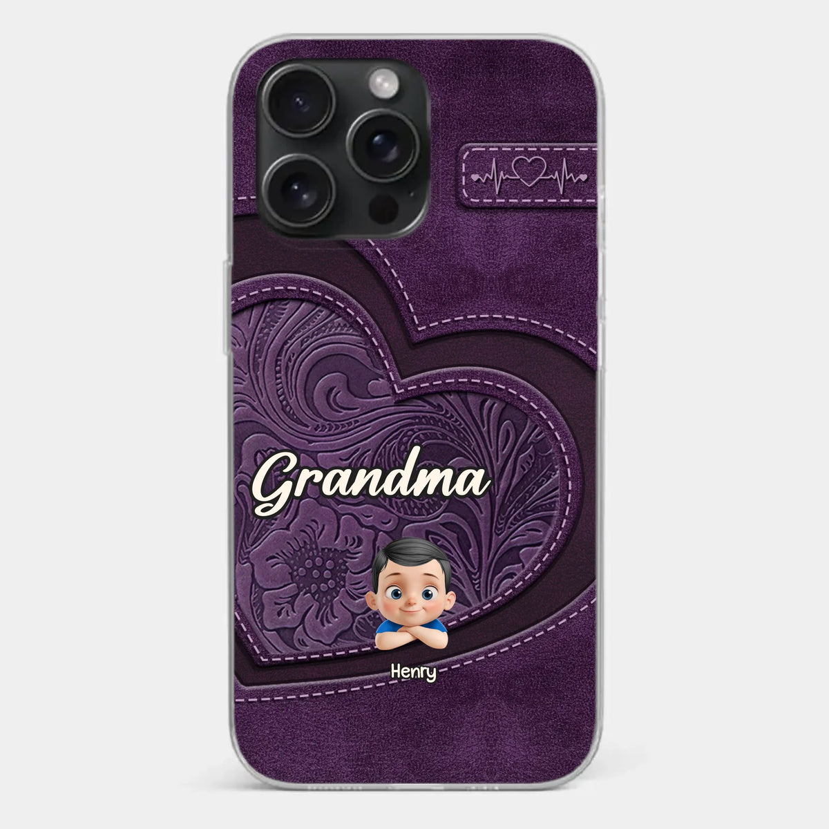 Always In Your Hug, Grandma - Family Personalized Custom Clear Phone Case - Mother's Day, Gift For Mom, Grandma