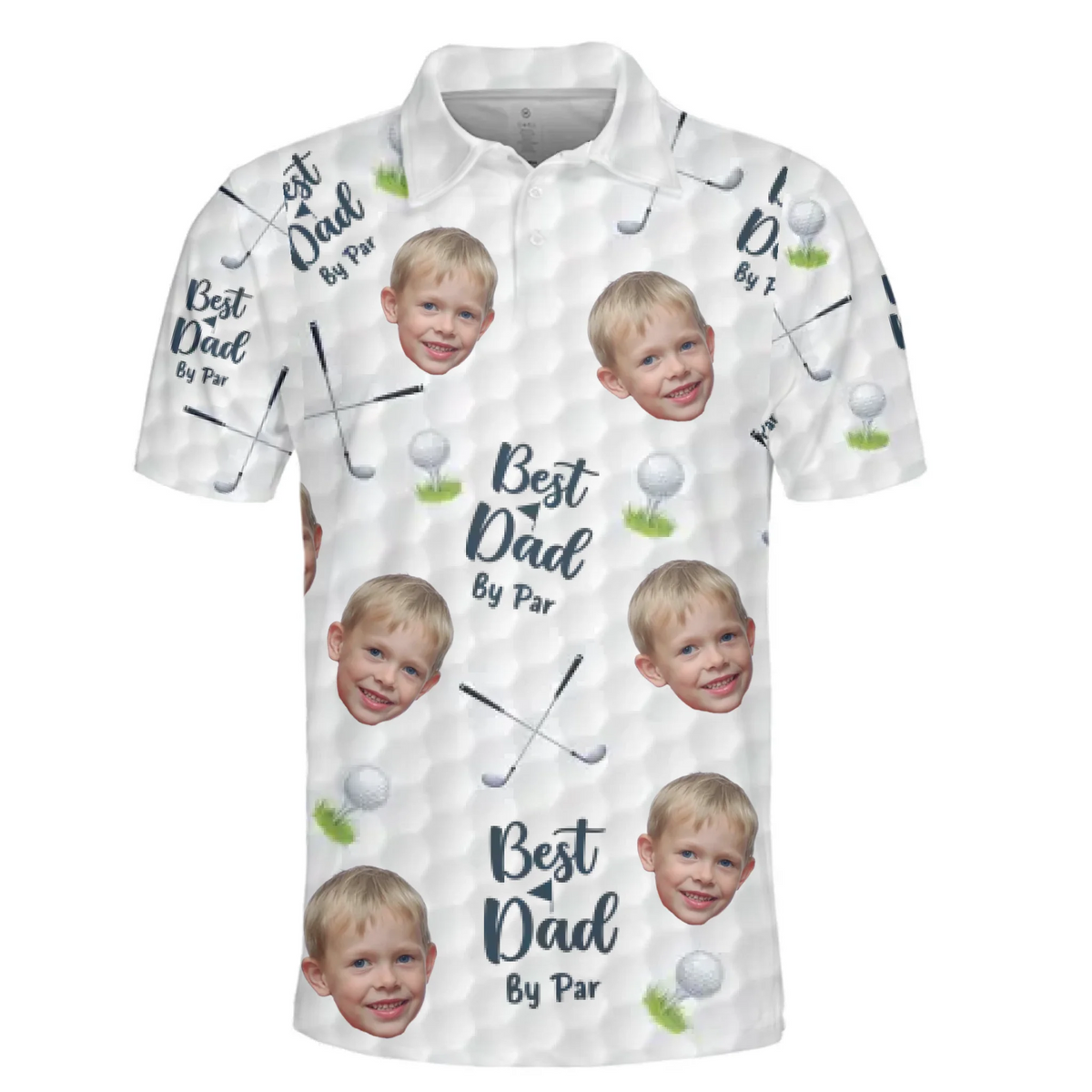 Custom Photo Best Dad By Par - Family Personalized Custom All Over Print Polo Shirt - Father's Day, Gift For Dad, Sport Lovers, Sport Players