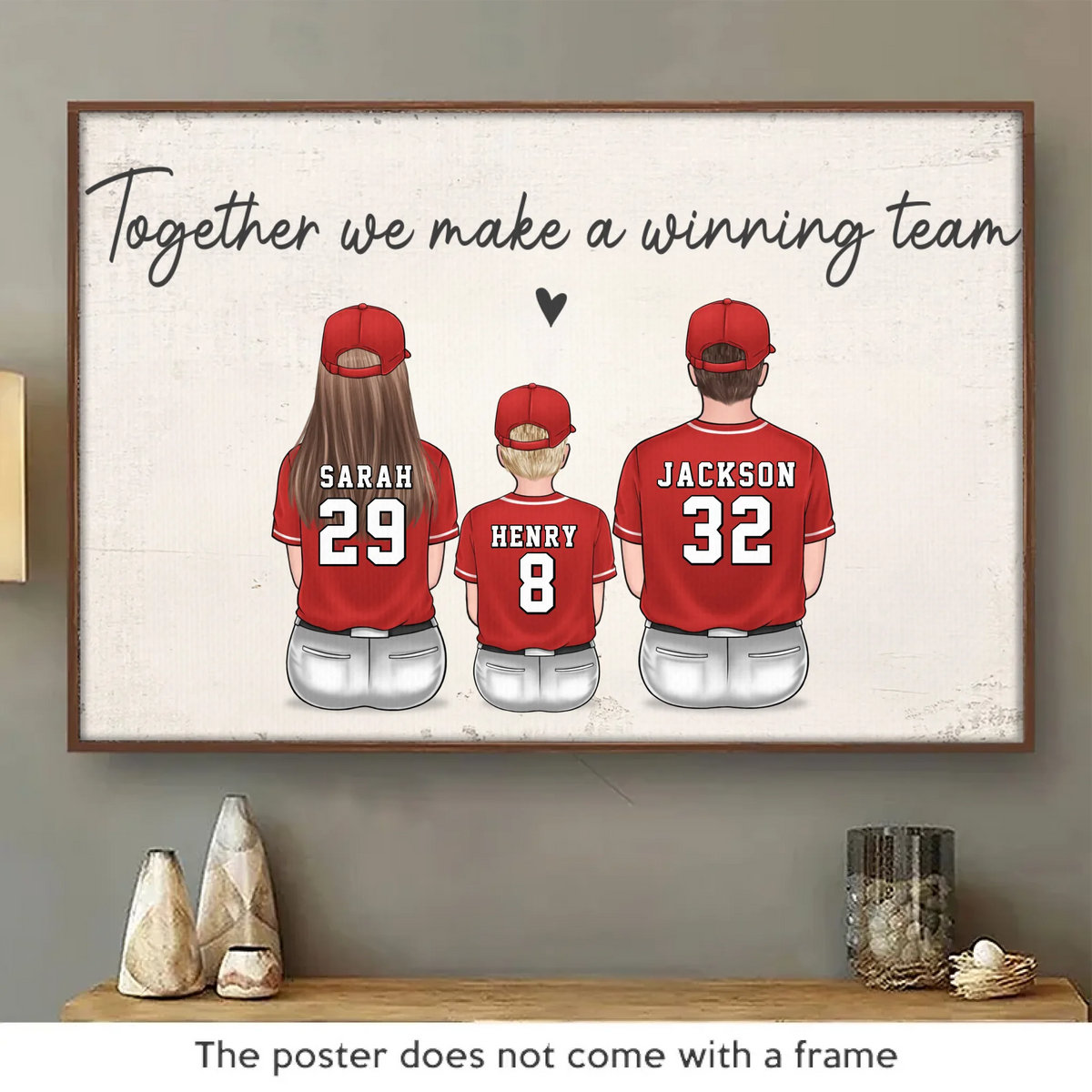 Together We Make A Winning Team - Family Personalized Custom Horizontal Poster - Father's Day, Gift For Dad, Sport Lovers, Sport Players