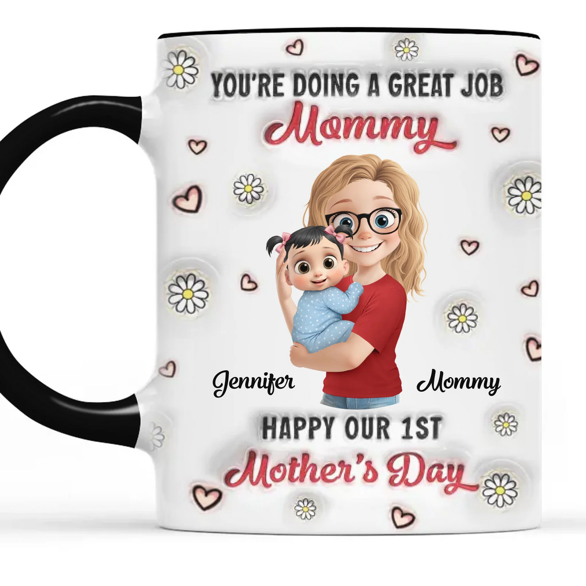 Mommy, You Make Life So Sweet - Family Personalized Custom 3D Inflated Effect Printed Mug - Mother's Day, Baby Shower Gift, Gift For First Mom