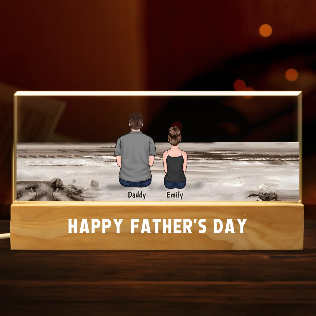 Forever Your Little Crew - Family Personalized Custom Acrylic Letters 3D LED Night Light - Father's Day, Gift For Dad, Grandpa