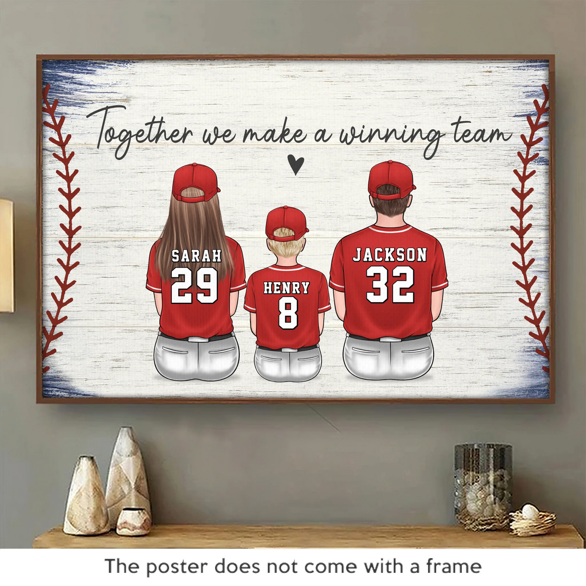 Family, The Ultimate Winning Team - Family Personalized Custom Horizontal Poster - Father's Day, Gift For Dad, Sport Lovers, Sport Players