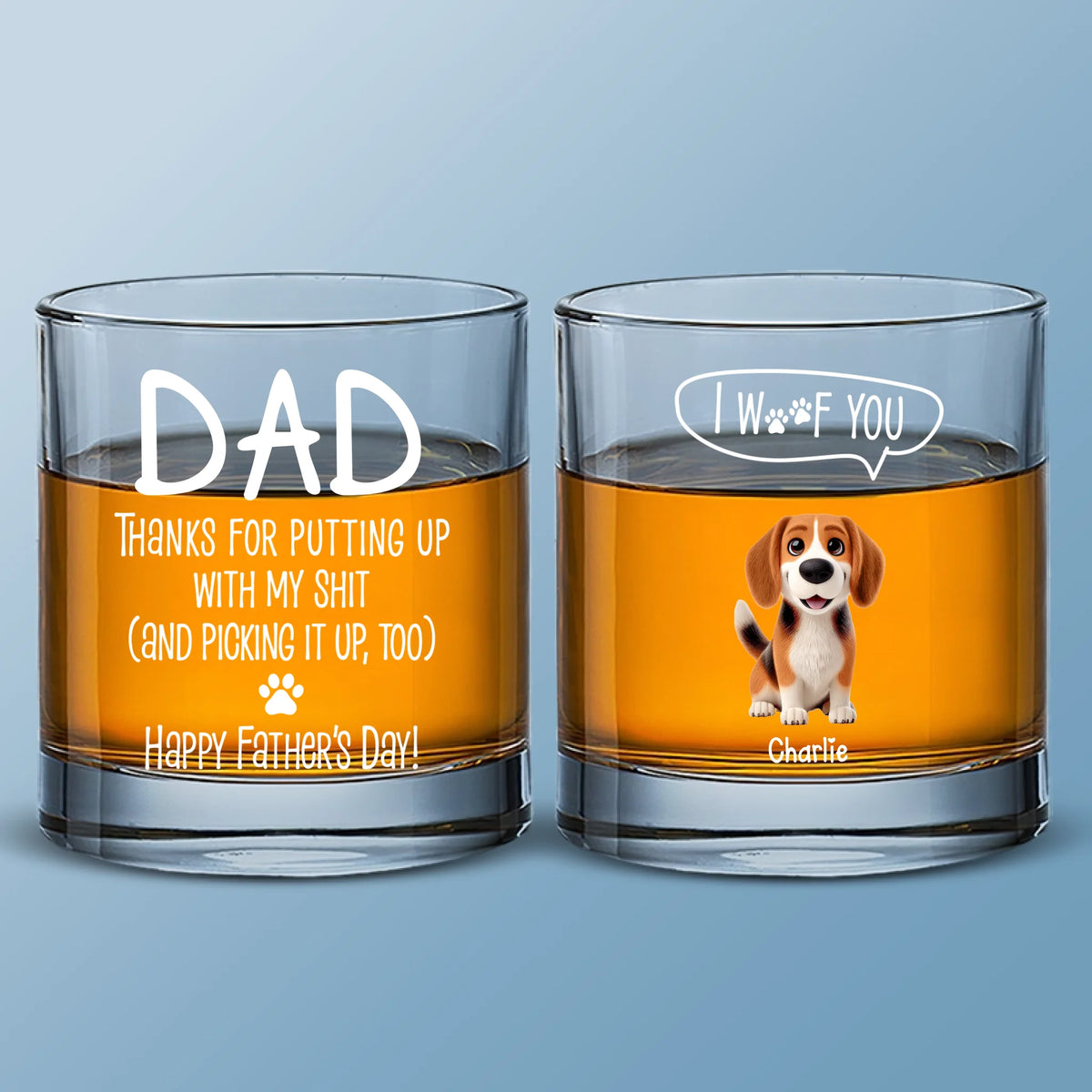 Happy Father’s Day To My Treat Dealer - Dog Personalized Custom Whiskey Glass - Father's Day, Gift For Pet Owners, Pet Lovers