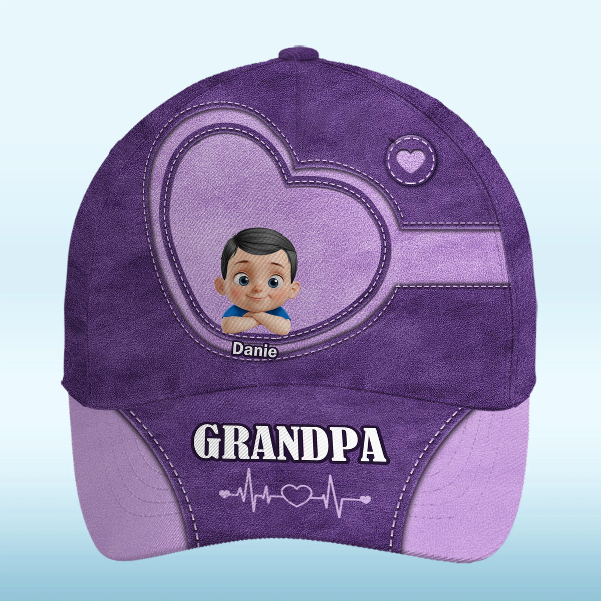 Love Runs In This Cap - Family Personalized Custom Hat, All Over Print Classic Cap - Father's Day, Gift For Dad, Grandpa