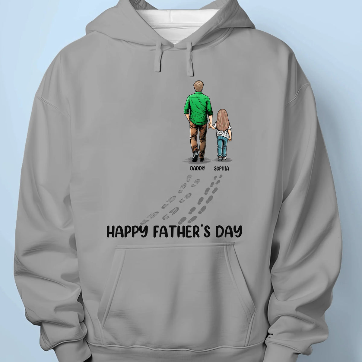 Walking With My Hero Dad - Family Personalized Custom Unisex T-shirt, Premium T-shirt, Hoodie - Father's Day, Gift For Dad, Grandpa