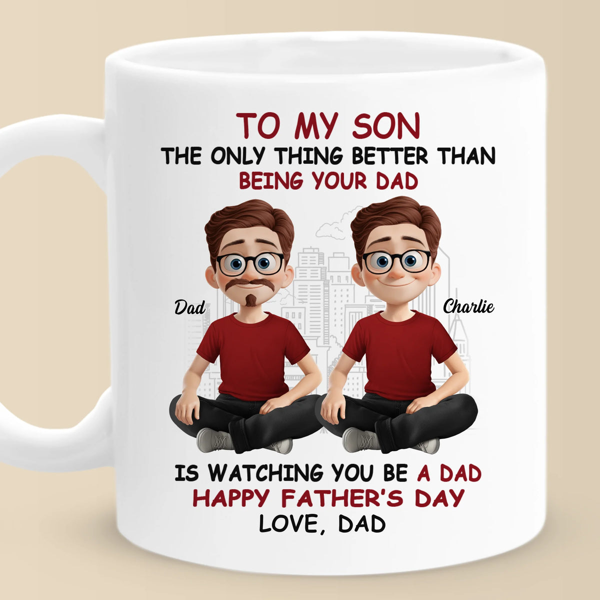 The Greatest Joy In Life Is Watching You Be A Dad - Family Personalized Custom Mug - Father's Day, Gift For Son
