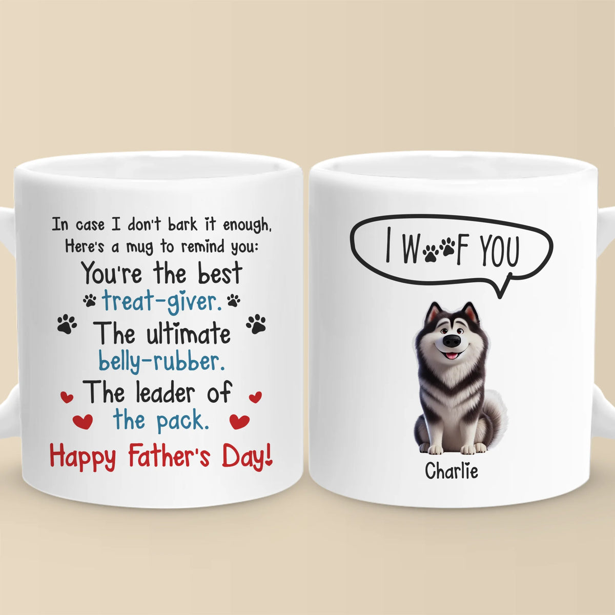 Happiness Has Four Paws - Dog Personalized Custom Mug - Father's Day, Gift For Pet Owners, Pet Lovers