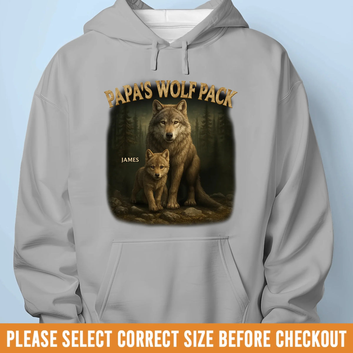 Papa’s Wolf Pack - Family Personalized Custom Unisex T-shirt, Premium T-shirt, Hoodie - Father's Day, Gift For Dad, Grandpa
