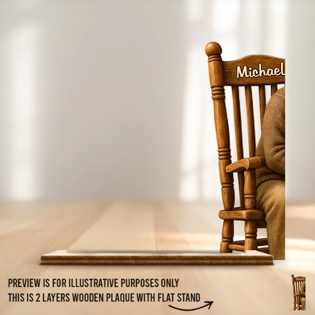 Love That Grows With Time - Couple Personalized Custom Shaped 2-Layered Wooden Plaque With Flat Stand - House Warming Gift For Husband Wife, Anniversary