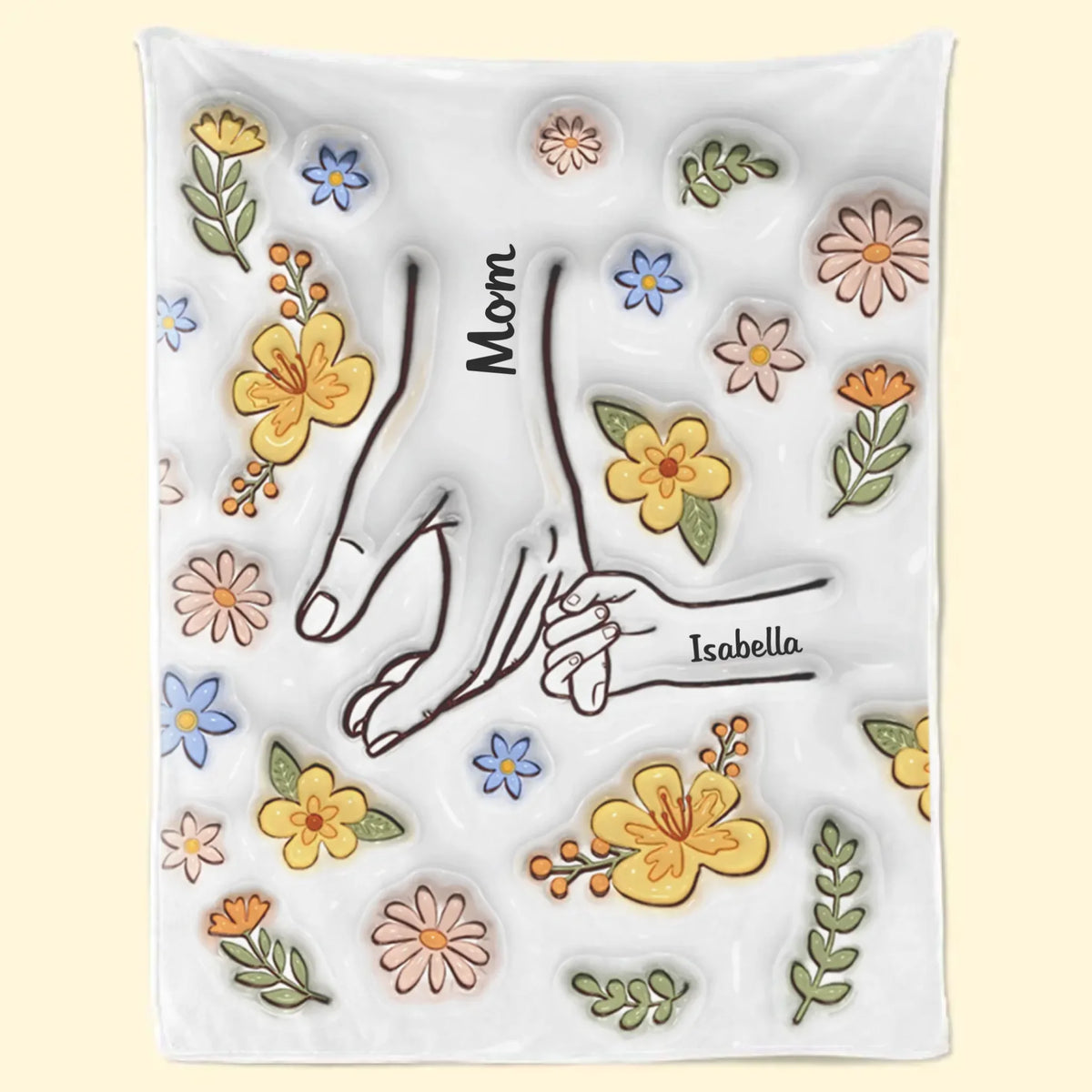 We Love You Mom - Family Personalized Custom 3D Inflated Effect Printed Blanket - Mother's Day, Gift For Mom, Grandma