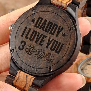 Daddy I Love You 3000 - Wooden Watch