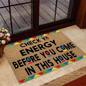 Check Ya Energy – African American Coir Pattern Print - Doormat