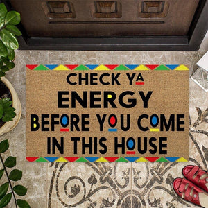 Check Ya Energy – African American Coir Pattern Print - Doormat