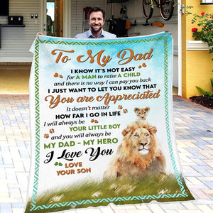 Son To Dad - You Are Aprreciated - Blanket