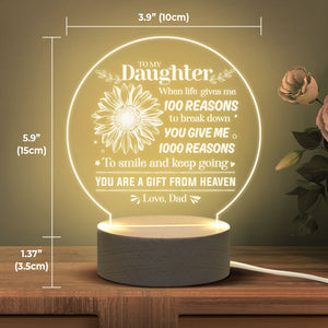 You Give Me 1000 Reasons To Smile & Keep Going - Acrylic Night Lamp - To My Daughter, Gift For Daughter, Daughter Gift From Dad, Birthday Gift For Daughter, Christmas Gift