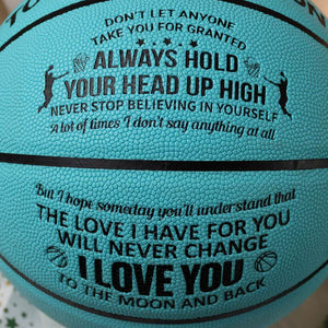 To My Son - I Love You To The Moon And Back - Basketball Light Blue