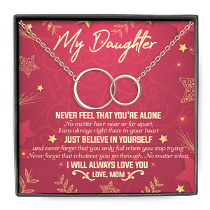 I Will Always Love You - Sterling Silver Mom To Daughter Interlocking Necklace