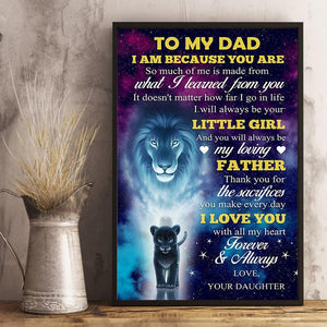 Daughter To Dad - I Love You With All My Heart - Vertical Matte Posters