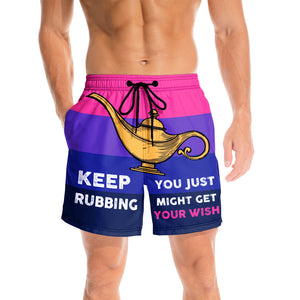 Keep Rubbing - Men Custom Swim Trunks, Gift for Men, Summer Party Gift