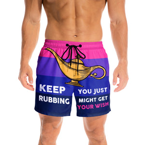 Keep Rubbing - Men Custom Swim Trunks, Gift for Men, Summer Party Gift