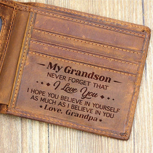 Grandpa To Grandson - Never Forget That I Love You - Bifold Wallet