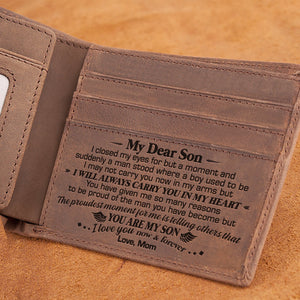 Mom To Son - I Will Always Carry You In My Heart - Bifold Wallet
