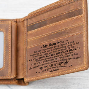Mom To Son - I Will Always Carry You In My Heart - Bifold Wallet