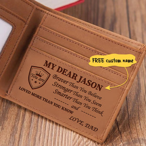 Dad To Son - You Are Stronger Than You Seem - Personalized Bifold Wallet