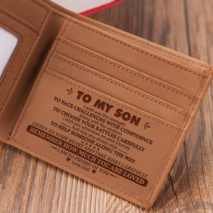 Dad To Son - Face Challenges With Confidence - Bifold Wallet
