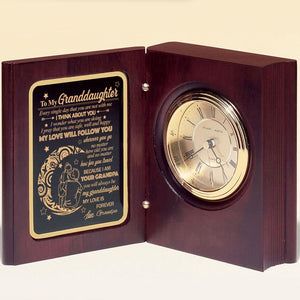 Grandpa To Granddaughter - My Love Is Forever - Wooden Book Clock