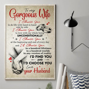 Husband To Wife - I Choose You - Vertical Matte Posters
