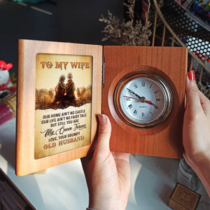 Husband To Wife - Our life ain't no fairy tale - Wooden Book Clock