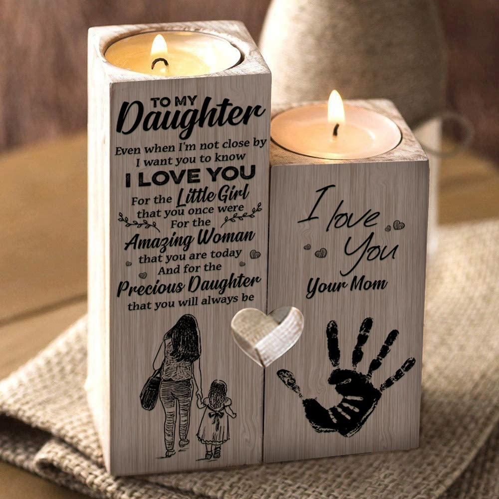 Candle Holders Daughter, Love Mom Candle, Love Daughter