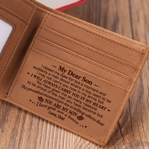 Dad To Son - I Will Always Carry You In My Heart - Bifold Wallet